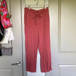 Salmon colored linen pants